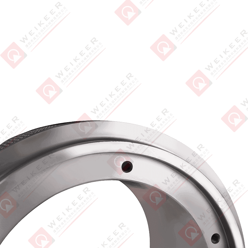 Rullo per pellet in acciaio legato con fossette