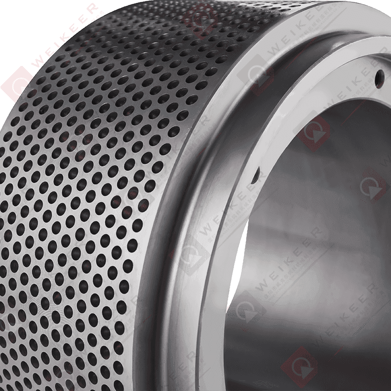 Rullo per pellet in acciaio legato con fossette