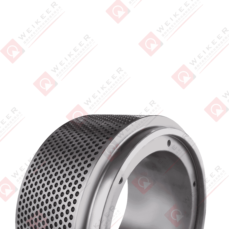 Rullo per pellet in acciaio legato con fossette